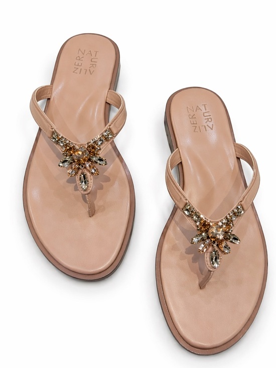 Naturalizer Shoes - New in Box Naturalizer Gold Embellished Thong Sandals